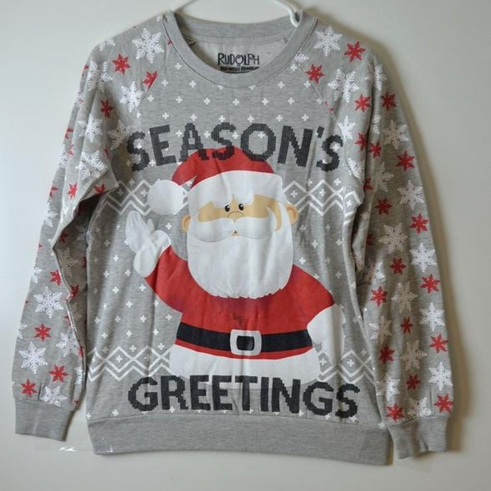Rudolph Women Santa Claus Holiday Sweatshirt